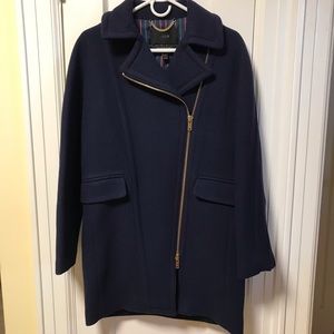 NWOT J.Crew Stadium Cloth Navy Wool Coat